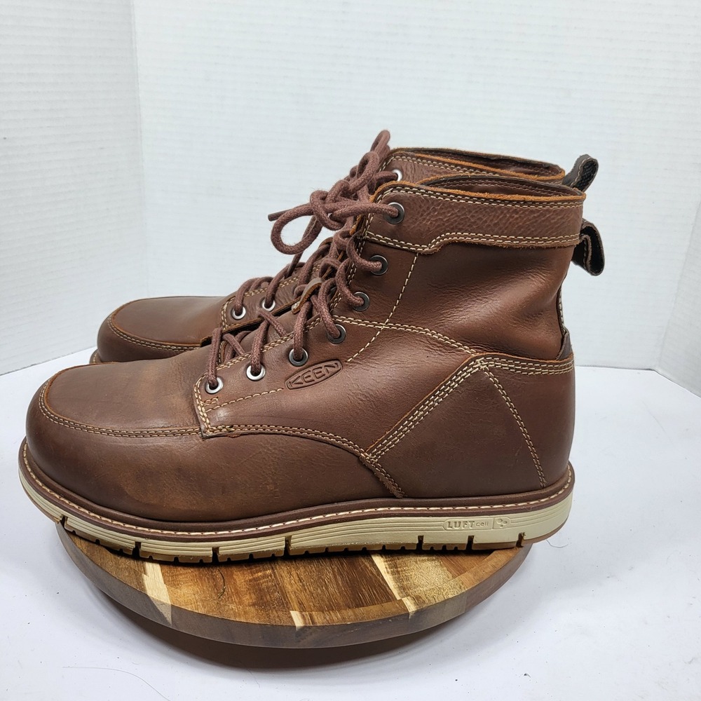 KEEN Utility San Jose Work Boots Mens 10EE Brown Excellent Leather Moc Toe EH